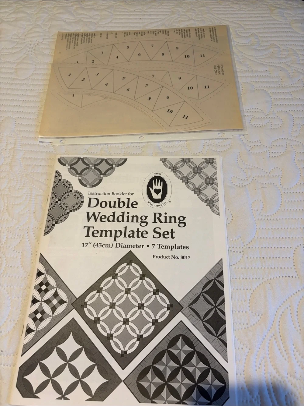 Double Wedding Ring Template Set - Clear Acrylic Quilting Templates (White)